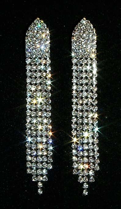 Earrings #10001 - 3.25" Rhinestone Arrow Dangle