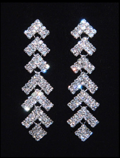 #10004E - 2.5" Rhinestone Dangle Earrings