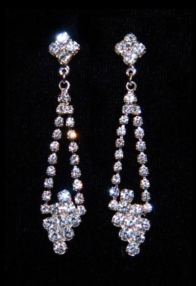 Rhinestone Earrings #10007E - 2" Dangle