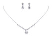 Pear Drop Rhinestone Necklace and Earring Set - #10424