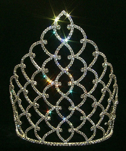10" Traditional Rhinestone Queen Crown - Gold  #11185G