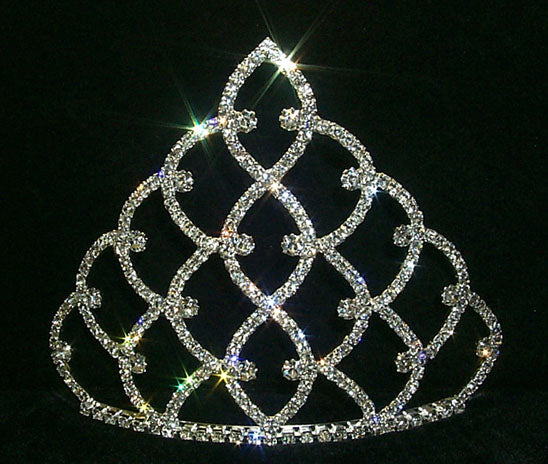5" Traditional Rhinestone Crown -  Silver #11186S