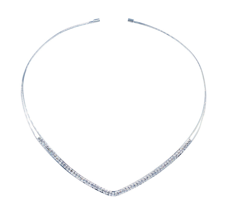 Flexible Rhinestone Collar Necklace #11390