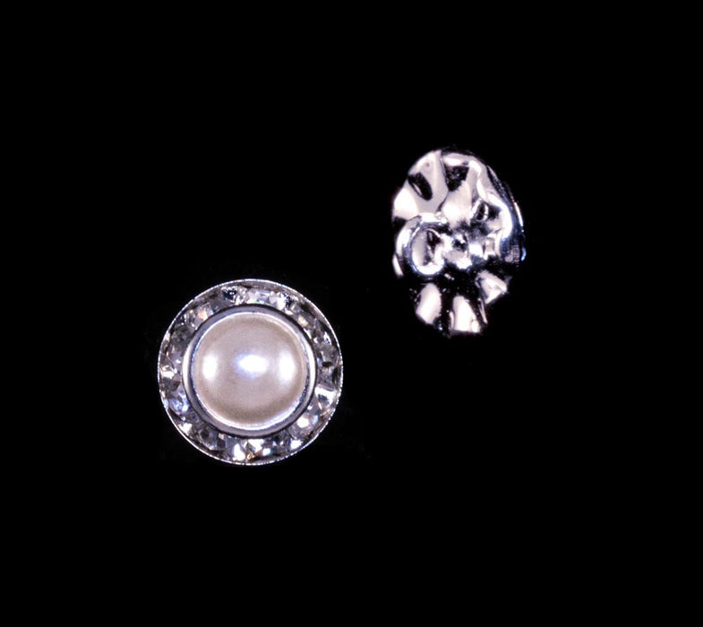 11mm Rondel Button with Imitation Pearl Center - 11789/11mm