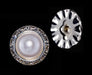 20mm Rondel Button with Imitation Pearl Center - 11789/20mm