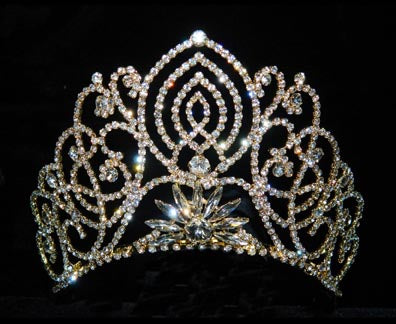 #11919G - Large Living Orchid Tiara - Gold Plated