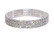 #11949 - 3 Row Stretch Rhinestone Bracelet - Crystal Silver