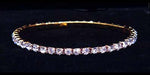 #11950 Single Row Stretch Rhinestone Bracelet -  Clear Crystal Gold
