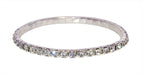 #11950 Single Row Stretch Rhinestone Bracelet -  Clear Crystal  Silver
