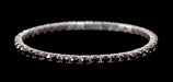 #11950 Single Row Stretch Rhinestone Bracelet - Hematite Crystal  Silver