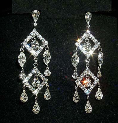 #12331 Double Diamond Chandelier Earring