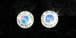 #12535 AB 11mm Rondel with Rivoli Button Earrings