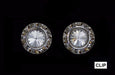 #12535 11mm Rondel with Rivoli Button Earrings - Clip