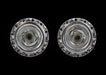 #12536 13mm Rondel with Rivoli Button Earrings without a center stone