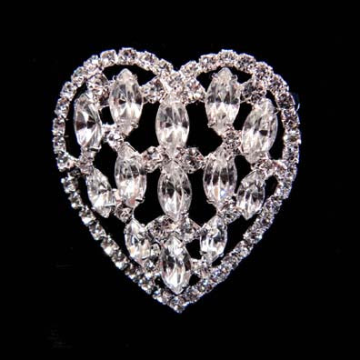 #12586HEART - Marquis Filled Heart Pin