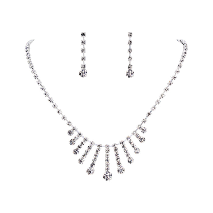 #12860 Graduated Spray Freeze Necklace and Earring Set