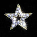 #13474G Gold Rhinestone Casted Open Star Pin