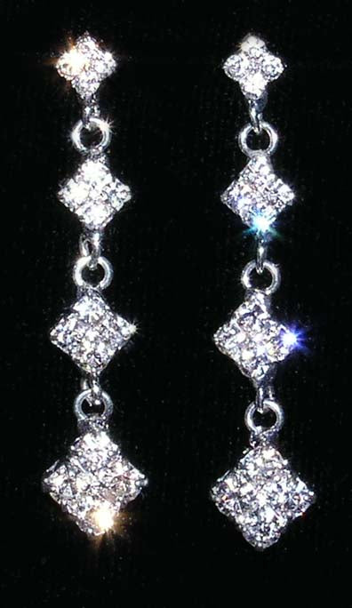 #14009 - 4 Diamond Link Drop Earrings