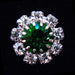 #14062 Medium Rhinestone Rosette Button - Emerald Center
