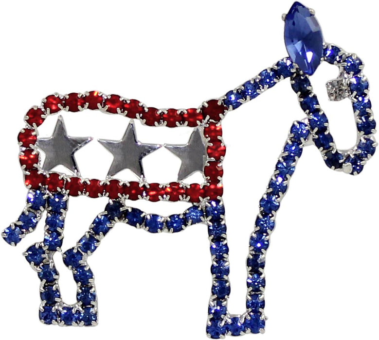 #14440 - Red White and Blue Democrat Donkey Pin