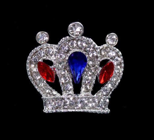 #14669RWB - Cluster Royal Crown Pin - Red White and Blue