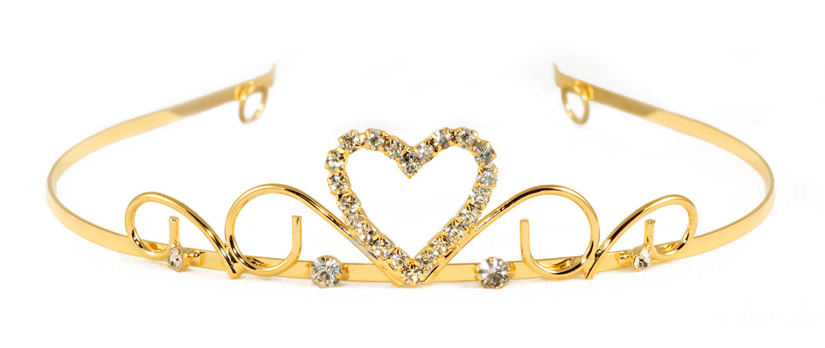 #14687G - Sweet Heart Wire Tiara - Gold Plated