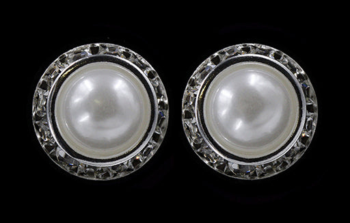 #14995 16mm Rondel with Pearl Button Earrings