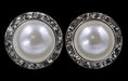 #14995 20mm Rondel with Pearl Button Earrings
