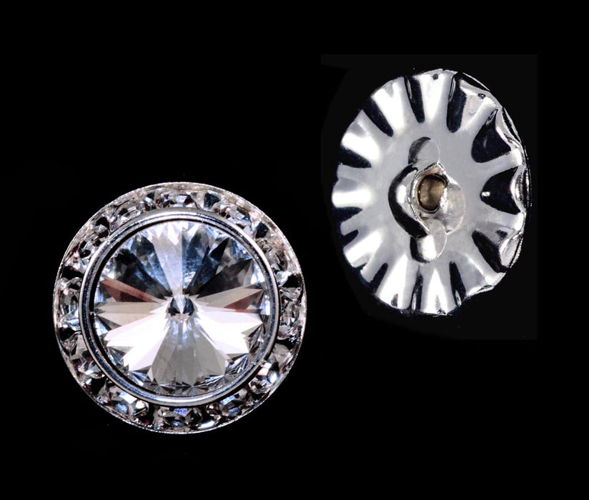 #14996 - 18mm Rondel Button with Crystal Rivoli Center