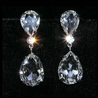 #15331 - Large Pear Drop Crystal Earrings