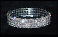 15953XS Four Row Stretch Rhinestone Bracelet -  Crystal  Silver