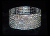 #16021XS - 8 Row Stretch Rhinestone Bracelet - Crystal Silver