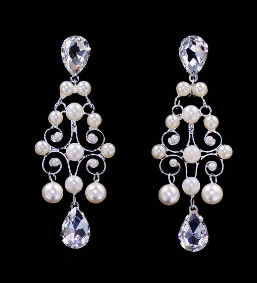 #16569 - Pearl and Rhinestone Decorative Earrings