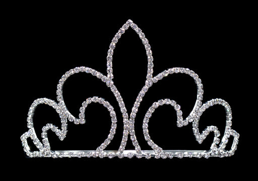 #16580 - Regal Fleur Tiara with Combs - 4" Tall