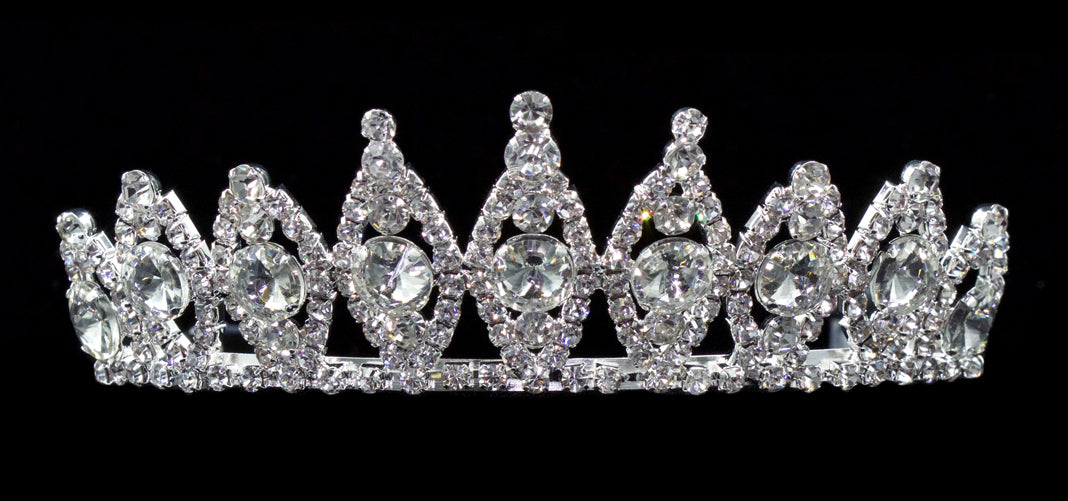 #16598 Rivoli Burst Tiara - 2" Tall