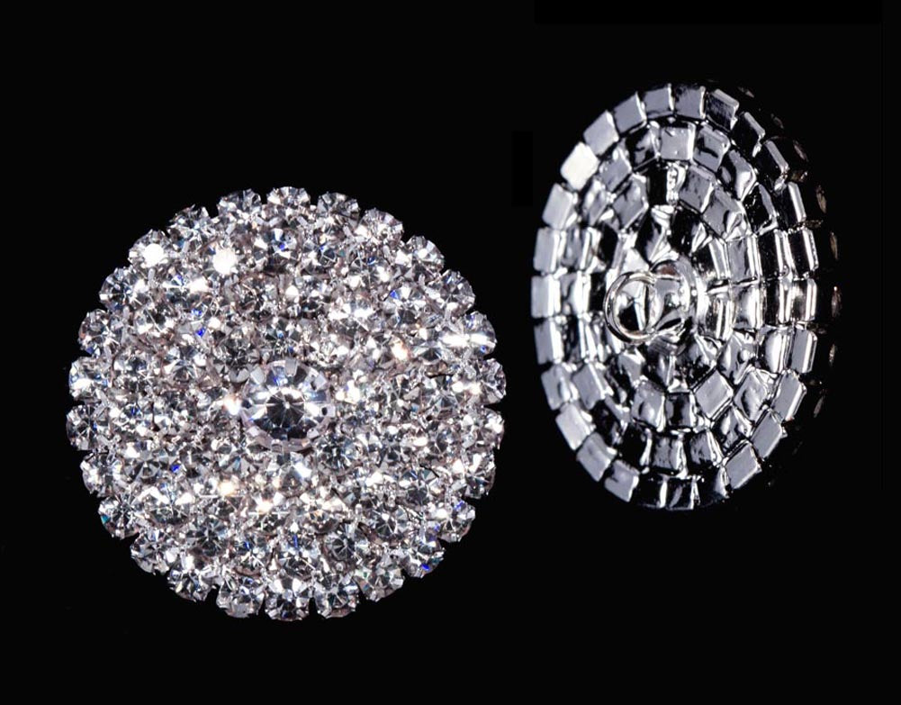 Round Pave Button with Stone Center - Large - #7101 — eJools