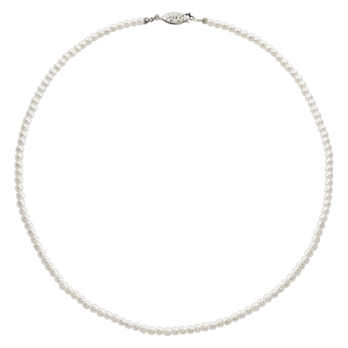 #9585-20 - 4mm Simulated White Pearl Necklace - 20"
