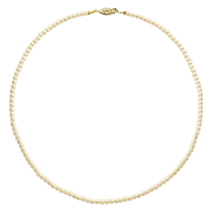 #9586-20 - 4mm Simulated Ivory Pearl Necklace - 20"