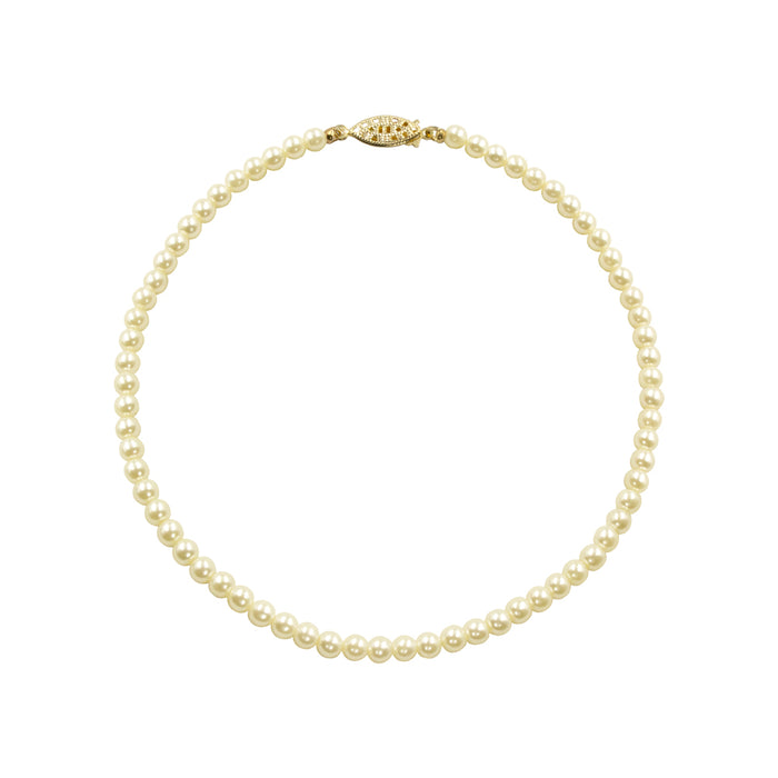 #9588-16 - 6mm Simulated Ivory Pearl Necklace - 16"