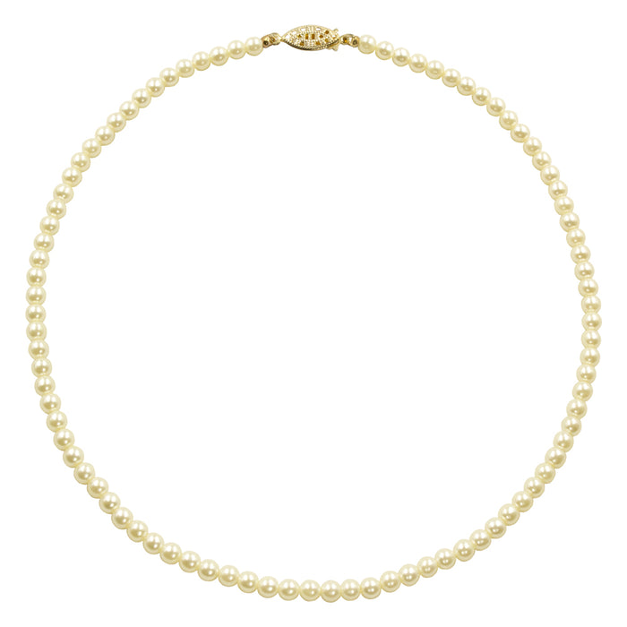 #9588-20 - 6mm Simulated Ivory Pearl Necklace - 20"