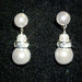 #9879 - 6mm Simulated White Pearl and Rhinestone Spacer Earring