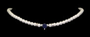 #9881 - 6mm Simulated White Pearl and Rhinestone Spacers Necklace with a Disk to Glue Your Own Centerpiece- 18"