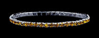 Bracelets #11950 Single Row Stretch Rhinestone Bracelet -  Topaz Crystal  Silver
