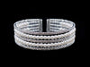 Bracelets #16724 - 5 Row Pearl and Rhinestone Cuff Bracelet