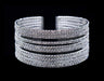 Bracelets #16725 - 10 Row Rhinestone Cuff Bracelet
