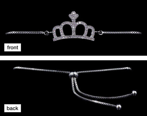 Bracelets #16823 - CZ Studded Adjustable Crown Bracelet