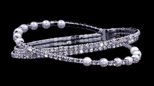 Bracelets #16835 - Pearl Criss Cross Wraparound Bracelet