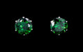 Earrings - Button 3-Carat CZ Emerald Stud Earrings