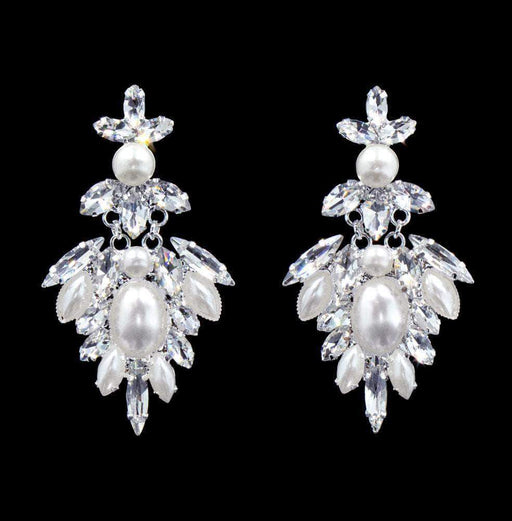 Earrings - Dangle #16546 - Pearl Petals Drop Earring