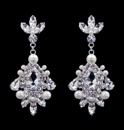 Earrings - Dangle #16552 - Pearl Cluster Drop Earrings